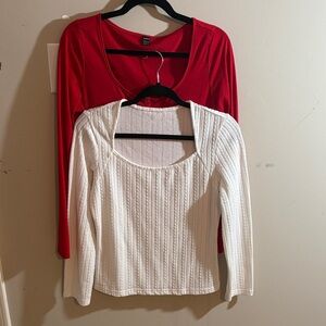 SHEIN lot of 2 long sleeve fitted tops size XL and large
